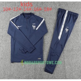 Francja 2 Stars Dziecięcy Komplet Bluzy Treningowe Niebieski 2018